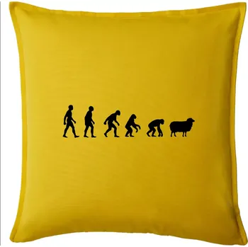 Polštář Evoluce ovce - Polštář 50x50 - 50x50 - Pouze potah ( Žlutá )