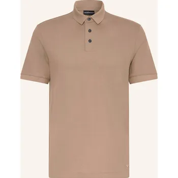 Pánské oblečení Emporio Armani Pánská Žerzejová Polokošile Regular Fit, hnědá, M