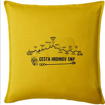 Polštář Profil Cesta hrdinov SNP - Polštář 50x50 - 50x50 - Pouze potah ( Žlutá )
