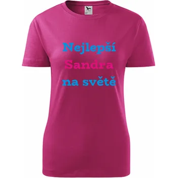 Purpurové dámské tričko nejlepší Sandra na světě - tričko se jménem - barva purpurová - velikost M