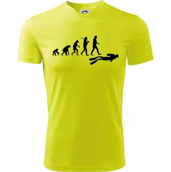 Evoluce potápění - Dětské triko sportovní (dresovina) - 158 cm/12 let ( Neonově žlutá )