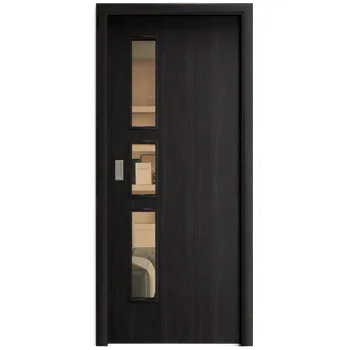 Interiérové dveře SAPELI ELEGANT KOMFORT M33 - CPL LAMINÁT - POSUVNÉ DVEŘE VČ. ZÁRUBNĚ - Ořech královský Průchozí šířka (cm): 70, Průchozí výška (cm): 197, Typ skla: Planibel bronz