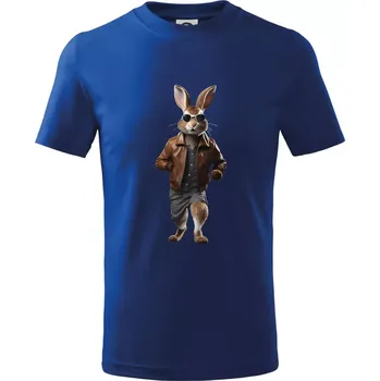 Chlapecké tričko Zajíc frajer - Tričko dětské bavlněné - 98 cm / 2 roky ( Královská modrá )