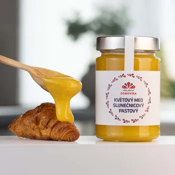 Včelařství Domovina Květový med slunečnicový pastový Hmotnost: 400 g