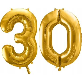 Balónek Balónky číslo 30 zlaté 86 cm třicáté narozeniny
