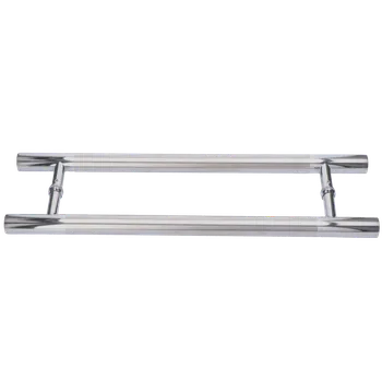 Nerezové madlo na dveře (600mm / ø 25mm), na sklo 8-12mm, leštěná / broušená nerez K320 /AISI304