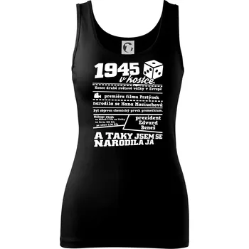 Dámské tričko 1945 v kostce - Dámské tílko - S ( Černá )