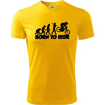 Chlapecké tričko Evoluce Born to ride - Dětské triko sportovní (dresovina) - 134 cm/8 let ( Žlutá )