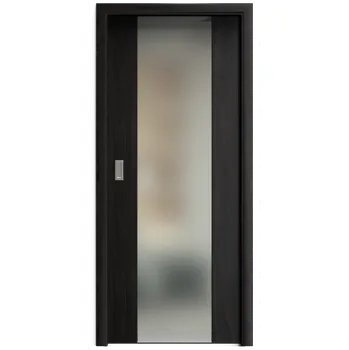 Interiérové dveře SAPELI HARMONIE KOMFORT M40 - CPL LAMINÁT - POSUVNÉ DVEŘE VČ. ZÁRUBNĚ - Ořech královský Průchozí šířka (cm): 60, Průchozí výška (cm): 197, Typ skla: Satináto bílé