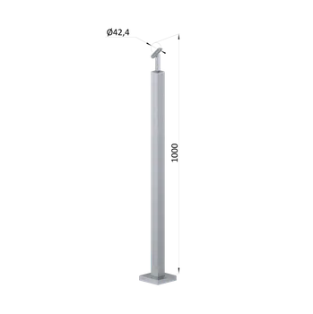 Zábradlí Nerezový sloup, vrchní kotvení, bez výplně, vrch nastavitelný (40x40x2.0 mm), broušená nerez K320 / AISI304