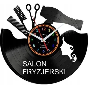 Hodiny KADEŘNICKÝ SALON NÁSTĚNNÉ HODINY DEKORATIVNÍ MODERNÍ VINYLOVÁ DESKA