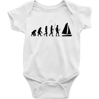 Kojenecký body Evoluce plachtění - Body kojenecké s krátkým rukávem - Krátký r. 12-18 měs ( Bílá )