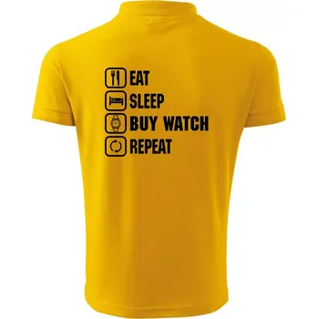 Pánská košile Eat sleep buy watch reapeat - Polokošile pánská Pique Polo 203 - 5XL ( Žlutá )