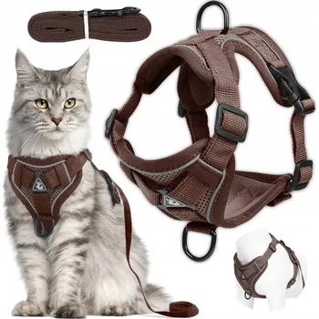 Vodítko pro psa BEZTLAKOVÉ PROCHÁZKOVÉ POSTROJE NASTAVITELNÉ TYPU GUARD PRO KOČKY + VODÍTKO vel. L