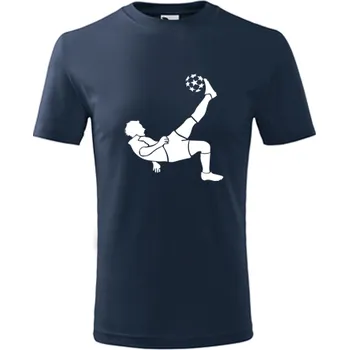 Tmavě modré dětské tričko s fotbalistou 5 - dárek pro kluka fotbalistu - barva tmavě modrá - velikost 8let
