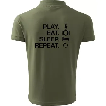 Pánská košile Play Eat Sleep Repeat polo - Polokošile pánská Pique Polo 203 - 3XL ( Khaki )