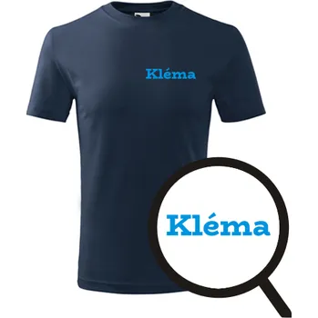 Tmavě modré dětské tričko Kléma - dětské tričko se jménem - barva tmavě modrá - velikost 12let