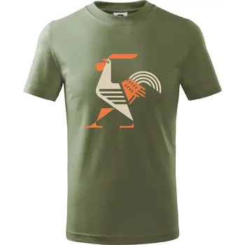 Chlapecké oblečení Kohout kubistický - Tričko dětské bavlněné - 158 cm/12 let ( Khaki )