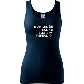 Dámské tričko Traktor eat sleep repeat - Dámské tílko - XS ( Námořní modrá (velmi tmavá - téměř černá) )