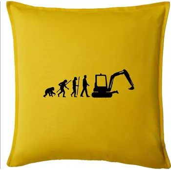 Polštář Evoluce bagr malý - Polštář 50x50 - 50x50 - Pouze potah ( Žlutá )