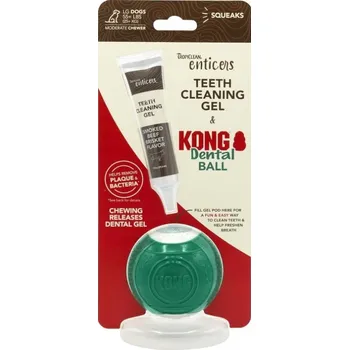 Hračka pro psa TropiClean Enticers čistící gel na zuby pro psy s míčkem Kong L