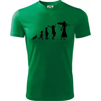 Evoluce cellistka - Dětské triko sportovní (dresovina) - 158 cm/12 let ( Středně zelená )