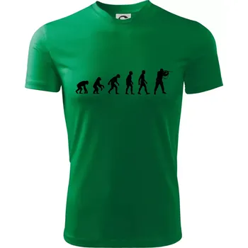 Evoluce vojáka - stojící - Dětské triko sportovní (dresovina) - 158 cm/12 let ( Středně zelená )