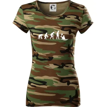 Dámské tričko Evoluce Vodní pólo - Dámské maskáčové triko - XS ( Hnědý maskáč )