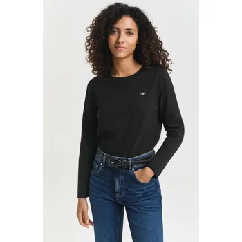 Dámské tričko TRIČKO GANT REG SHIELD LS T-SHIRT BLACK