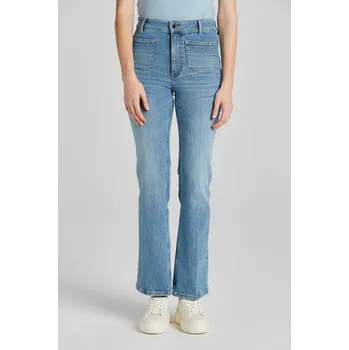 Dámské džíny DŽÍNY GANT SLIM FLARE JEANS SEMI LIGHT BLUE WORN IN