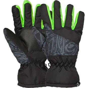 Rukavice Dětské rukavice Lewro DARAH 8/11 Černá, Tmavě šedá, Světle zelená