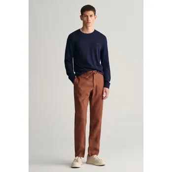 Pánské kalhoty KALHOTY GANT RELAXED LINEN DS PANTS COGNAC BROWN