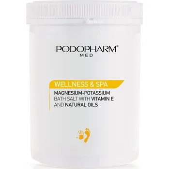 Koupelová sůl PODOPHARM MED hořčíkovo-draselná koupelová sůl s vit. E a oleji - 1400g