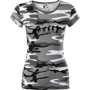 Dámské tričko Evoluce Nordic walking - Dámské maskáčové triko - XS ( Šedý maskáč )