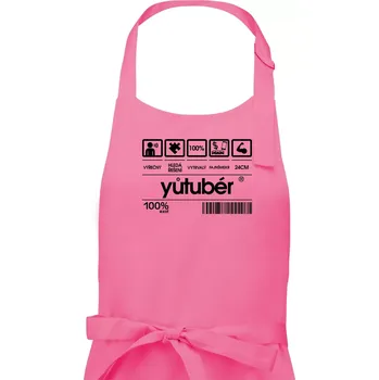 Kuchyňská zástěra Čárový kód - youtuber - Pánská zástěra na vaření - Univerzální velikost ( Růžová )
