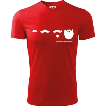 Chlapecké tričko Evolution mustache - Dětské triko sportovní (dresovina) - 122 cm/6 let ( Červená )