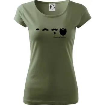 Dámské tričko Evolution mustache - Dámské triko Pure - S ( Khaki )