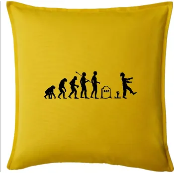 Polštář Evoluce Zombie (Hana-creative) - Polštář 50x50 - 50x50 - Pouze potah ( Žlutá )