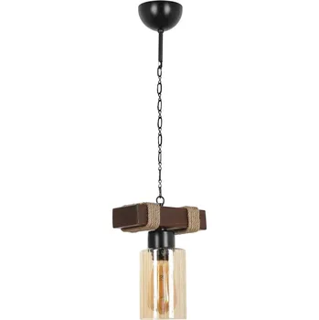 Lustr na řetězu JASMIN 1xE27/40W/230V hnědá/béžová