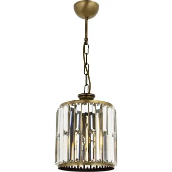 Lustr na řetězu CRYSTALLINE 1xE27/6W/230V bronzová