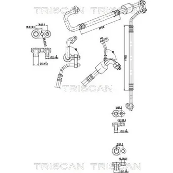 Vedení klimatizace Vysokotlaké / nízkotlaké vedení, klimatizace Triscan A/S 9010 24015