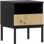 Noční stolek LANZZI 40x40 cm, černá/dub