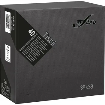 Papírový ubrousek INFIBRA Papírové ubrousky Linea New Soft-touch černá 2vrstvy 38x38cm - 40ks