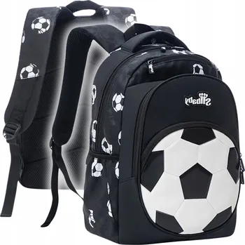 Školní batoh Školní batoh vícekomorový černý s motivem míče velký (A4)