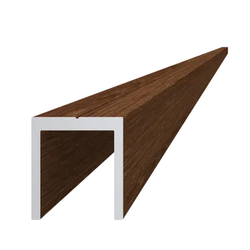 Plot U profil 20,5x22mm, práškový lak, struktura OŘECH, L-6000mm