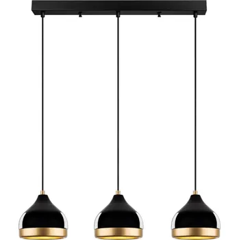 Lustr na lanku YILDO 3xE27/40W/230V černá/zlatá