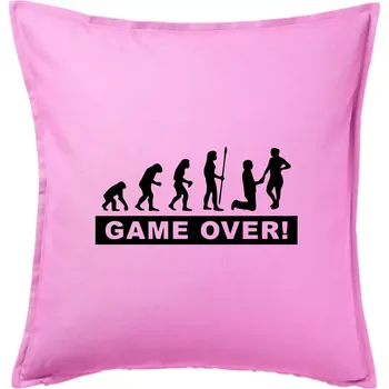 Polštář Game over evoluce - Polštář 50x50 - 50x50 - Pouze potah ( Růžová )