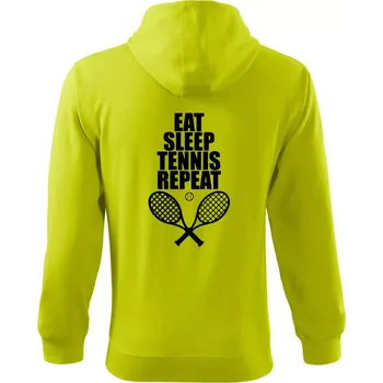 Pánská móda Eat sleep tennis - Mikina s kapucí na zip trendy zipper - M ( Limetková )