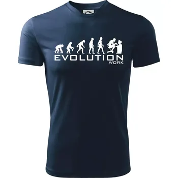 Chlapecké tričko Evoluce práce - Dětské triko sportovní (dresovina) - 122 cm/6 let ( Námořní modrá (velmi tmavá - téměř černá) )