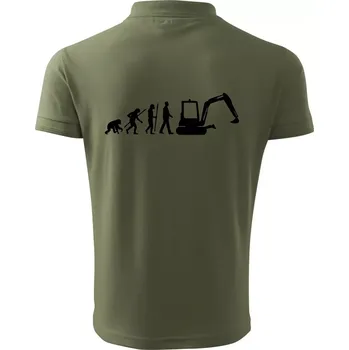 Pánská košile Evoluce bagr malý - Polokošile pánská Pique Polo 203 - L ( Khaki )